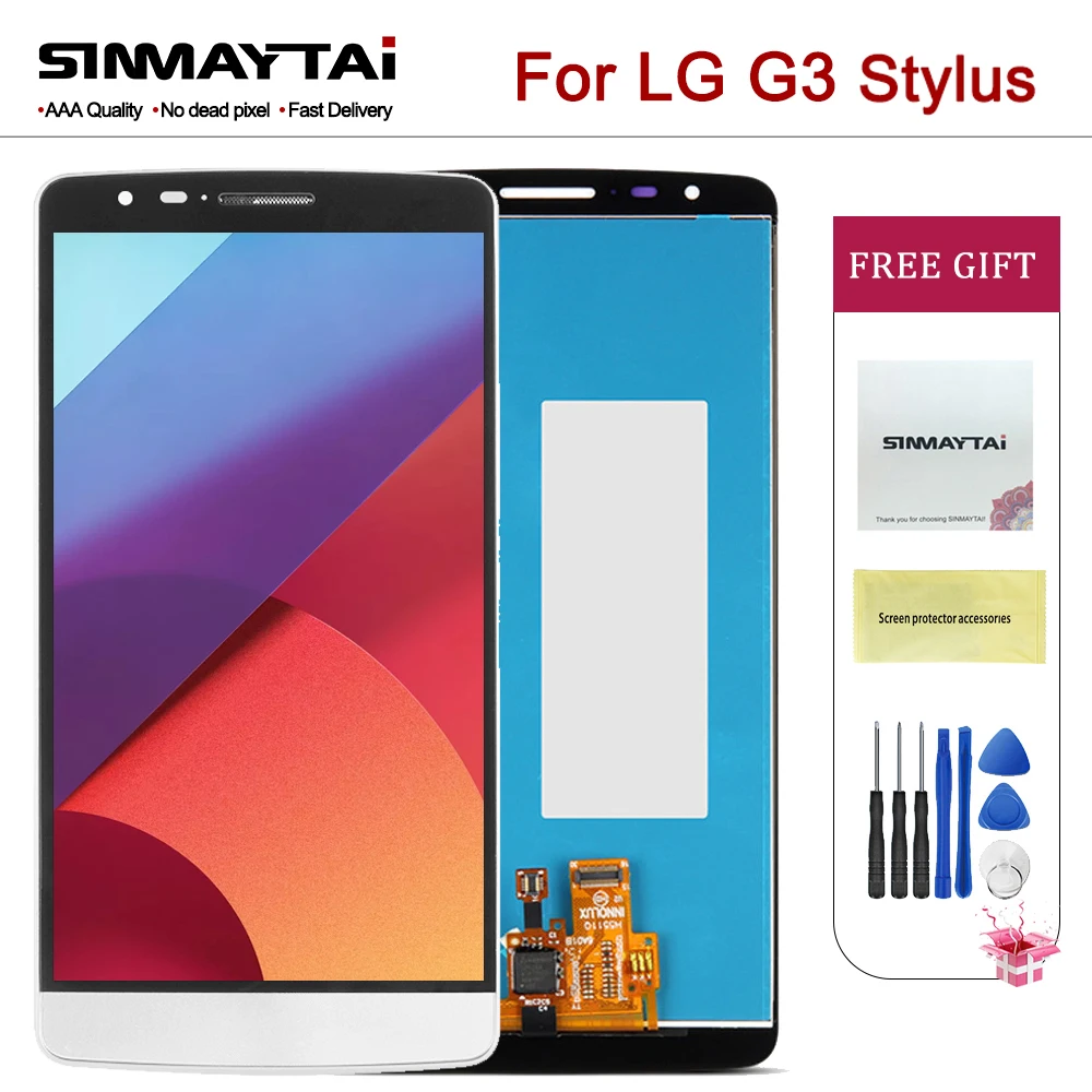 100% протестированный 5 &quotG3 Stylus D690 LCD для LG G3 дисплей кодирующий преобразователь