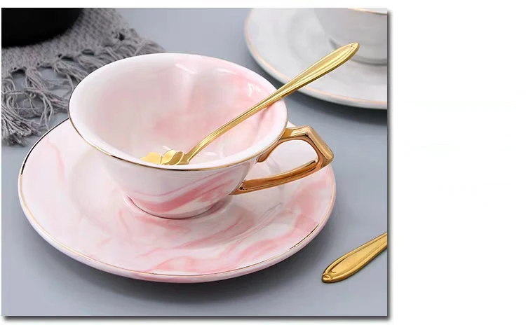 Ceramic Coffee Cup Set English Afternoon Tea Set Heart shaped Mug Tea Couple Cup and saucer Coffee Set Gift for lover