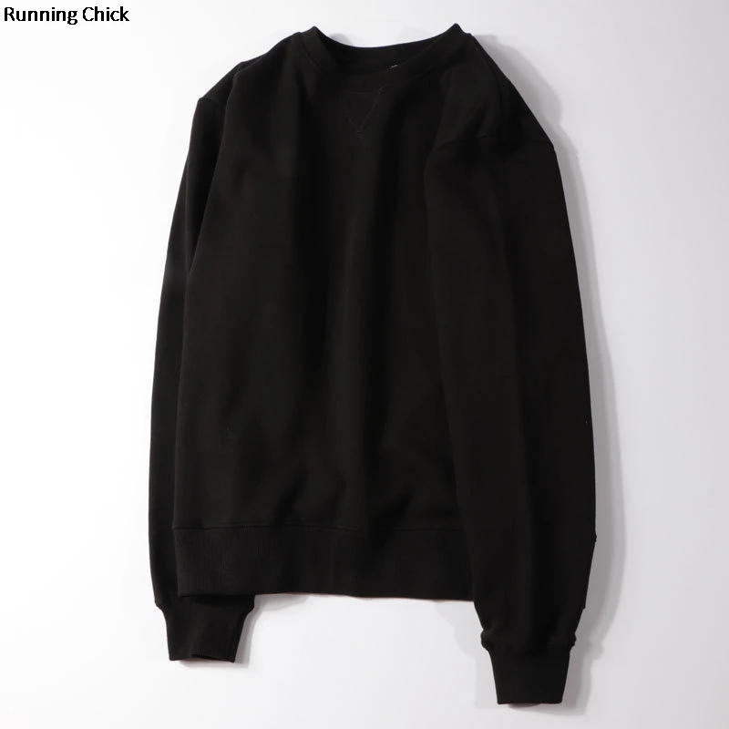 

Толстовка бег цыпленок 340 г Тяжелая черная с круглым воротником мужская хлопковая, голубая желтая зеленая цвет Аква свободная основа для женщин