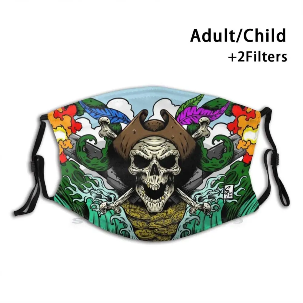 

Морской преступления пирата с принтом в виде маски из многоразовая маска Pm2.5 фильтр маска для лица для детей пиратский морской преступления...