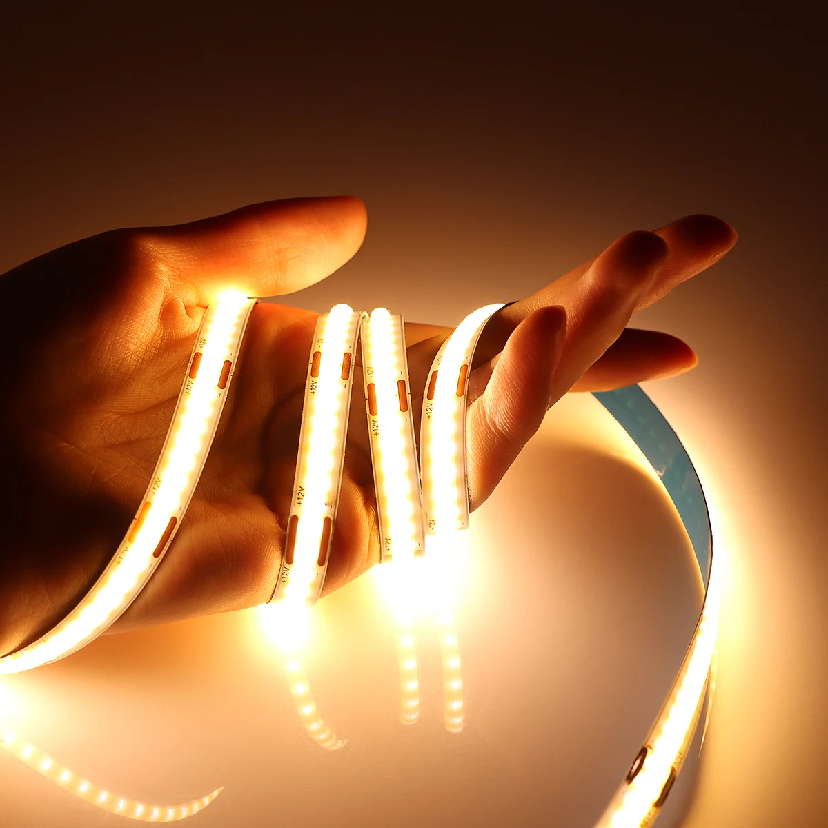 High Density Flexible Soft COB RA90 LED Strip with RF Remote Control DC 12V Dimmable Ribbon Lamp Linear Light 3000K 4000K 6000K | Лампы и