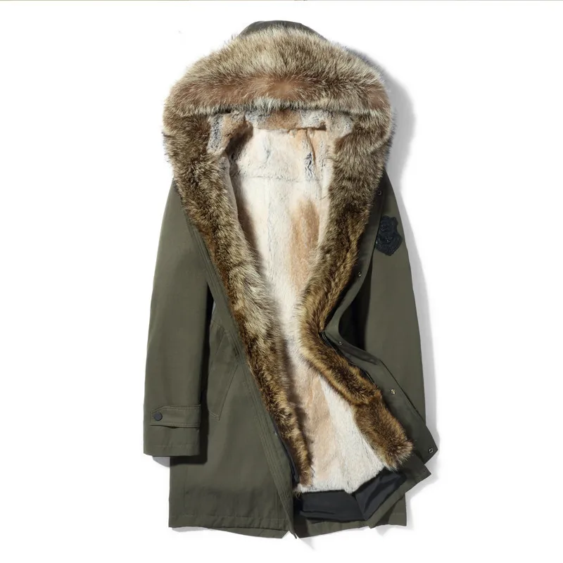 

Natural Real Fur Coat Mink Raccoon Rabbit Fur Parka Winter Jacket Men Luxury Fur Warm Parkas Plus Size Veste MG-1807061 MY1979