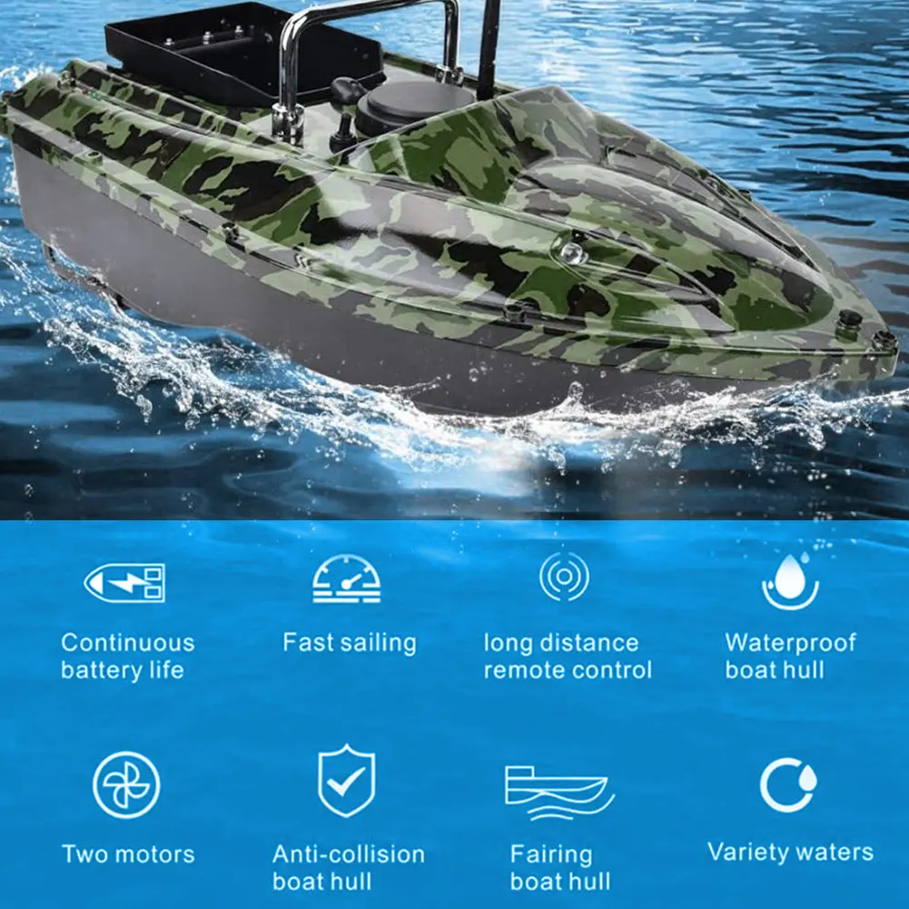 

New Function Fixed Speed Cruise Remote Control Fishing Finder Boat 1.5KG 500M Dual Night Light Lure Fishing Smart RC Bait Boat