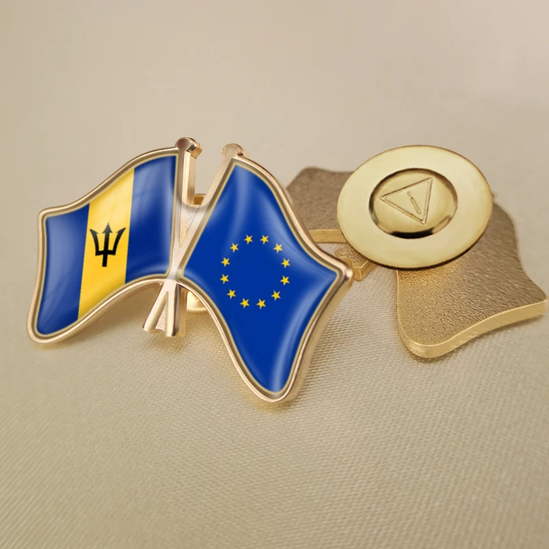 Европейский союз и Барбадос перекрестные двойные искусственные броши |