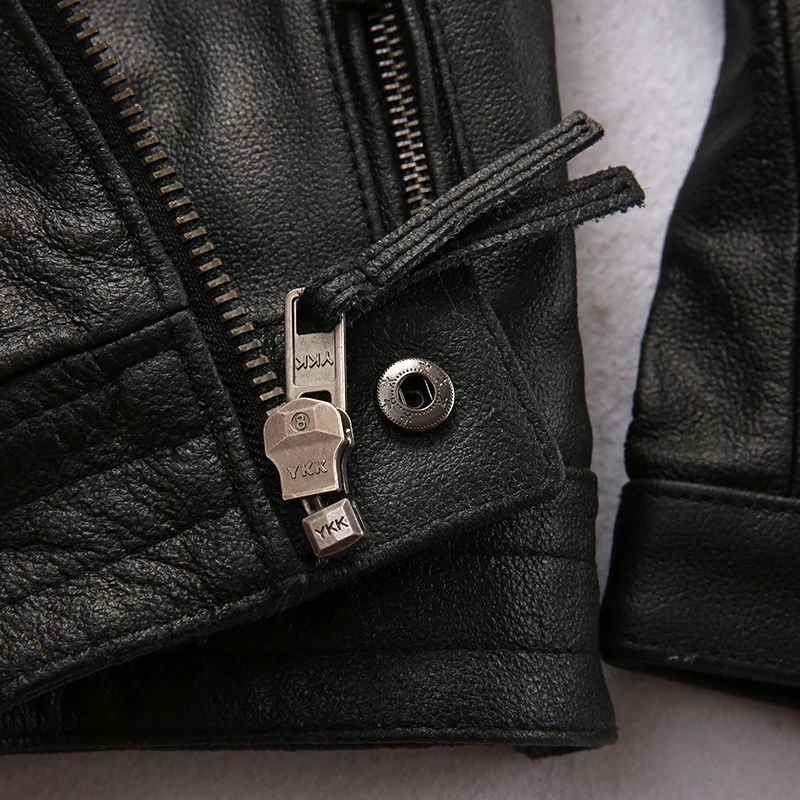 Мужская куртка из натуральной кожи черная теплая большого размера мягкой