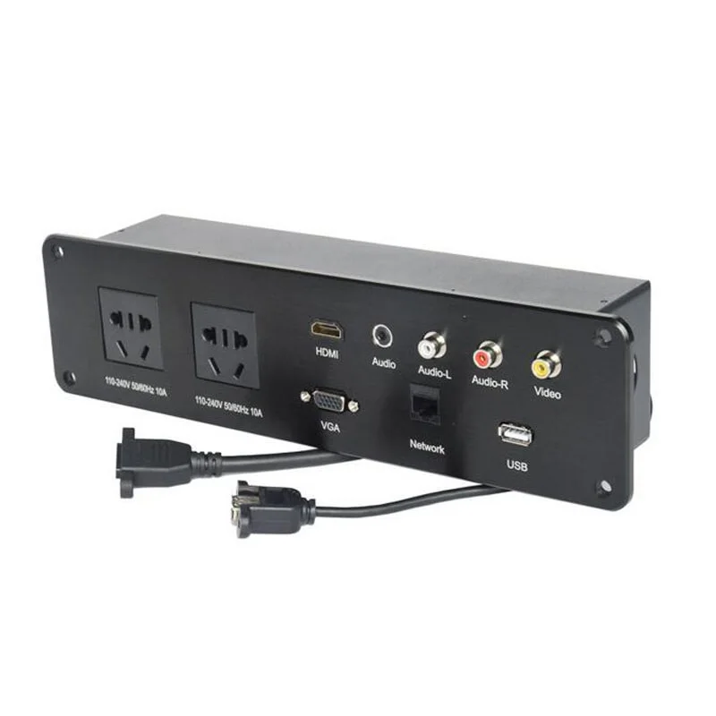 Мультимедийный блок из алюминиевого сплава с HMDI VGA сетевой Аудио L R видео USB 2AC |