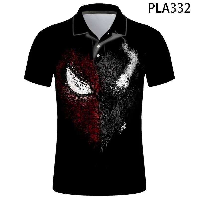 

Мужская летняя рубашка-поло с 3D принтом, Повседневная рубашка-поло с коротким рукавом в стиле Харадзюку, 2020