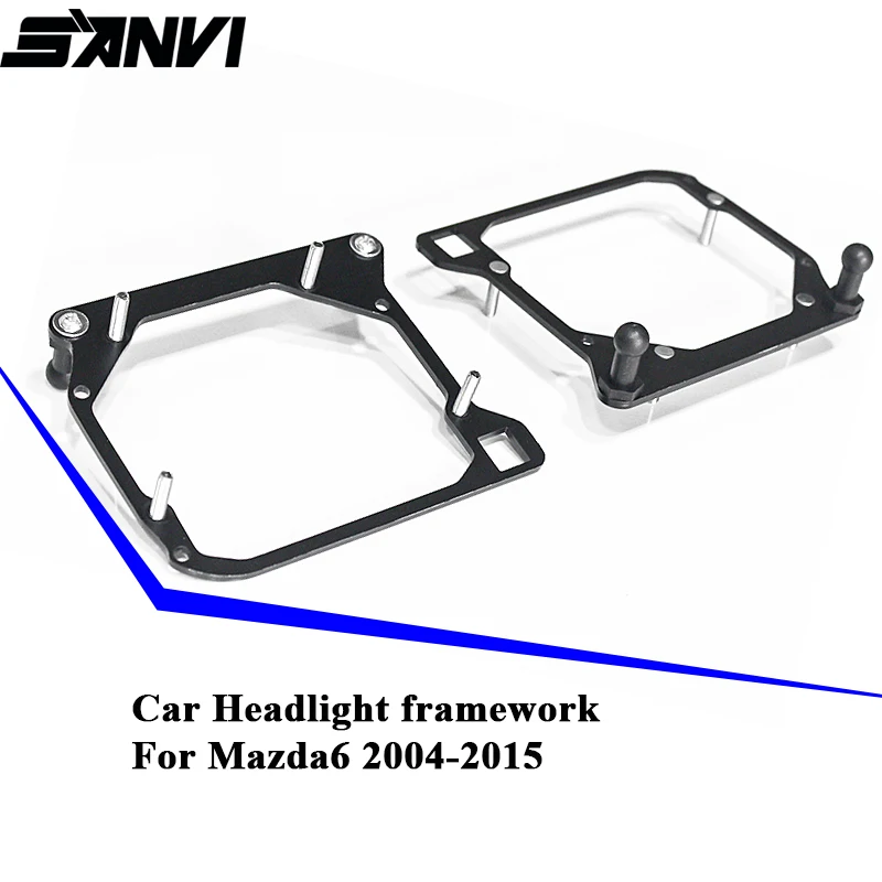 SANVI 2pcs adattatore quadro faro auto per Mazda6 2004-2015 Car Light kit di montaggio obiettivo proiettore Bi LED e Xenon fai da te