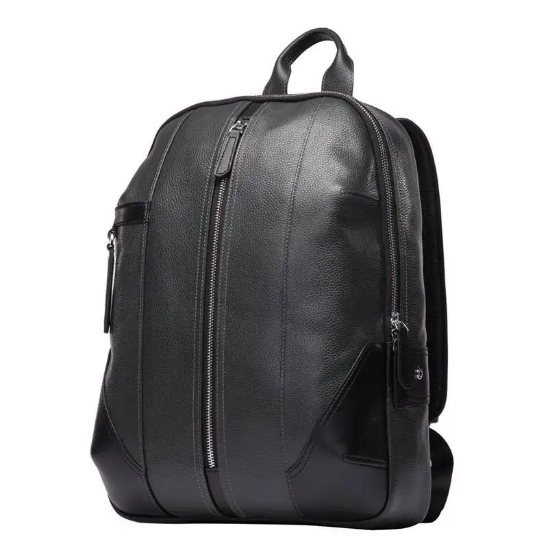 Bison Denim Men's Genuine Leather Backpack School Backpack Travel Male Cowhide 15 inches Laptop Backpack Waterproof