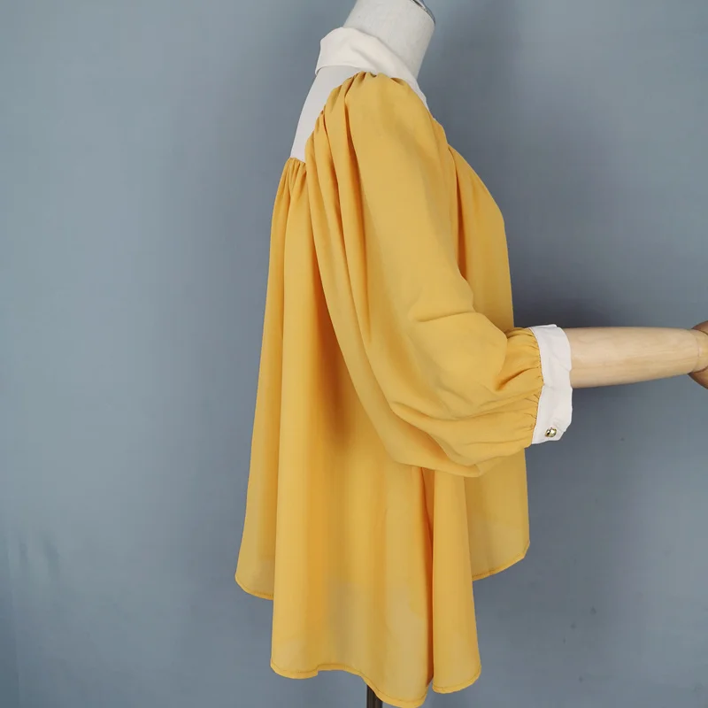 Асимметричный блуза из шифона со сборками сезон: весна-лето топы дамы элегантное