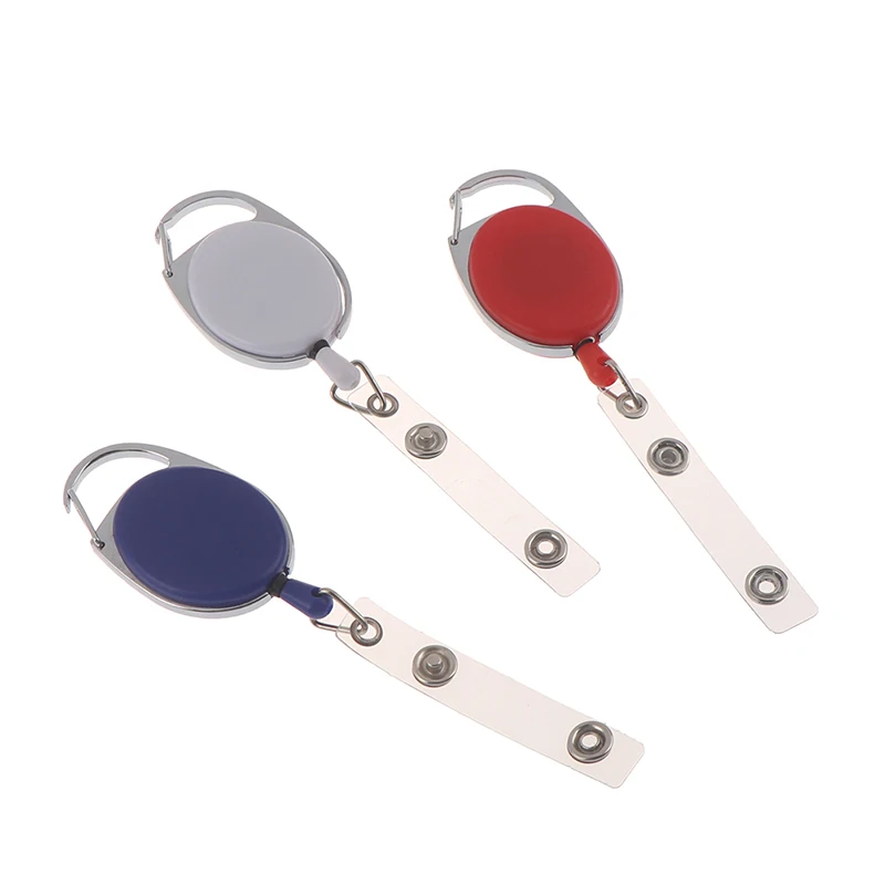 

Retractable Reel Pull Key ID Card Badge Tag Clip Holder Carabiner Style keychain New