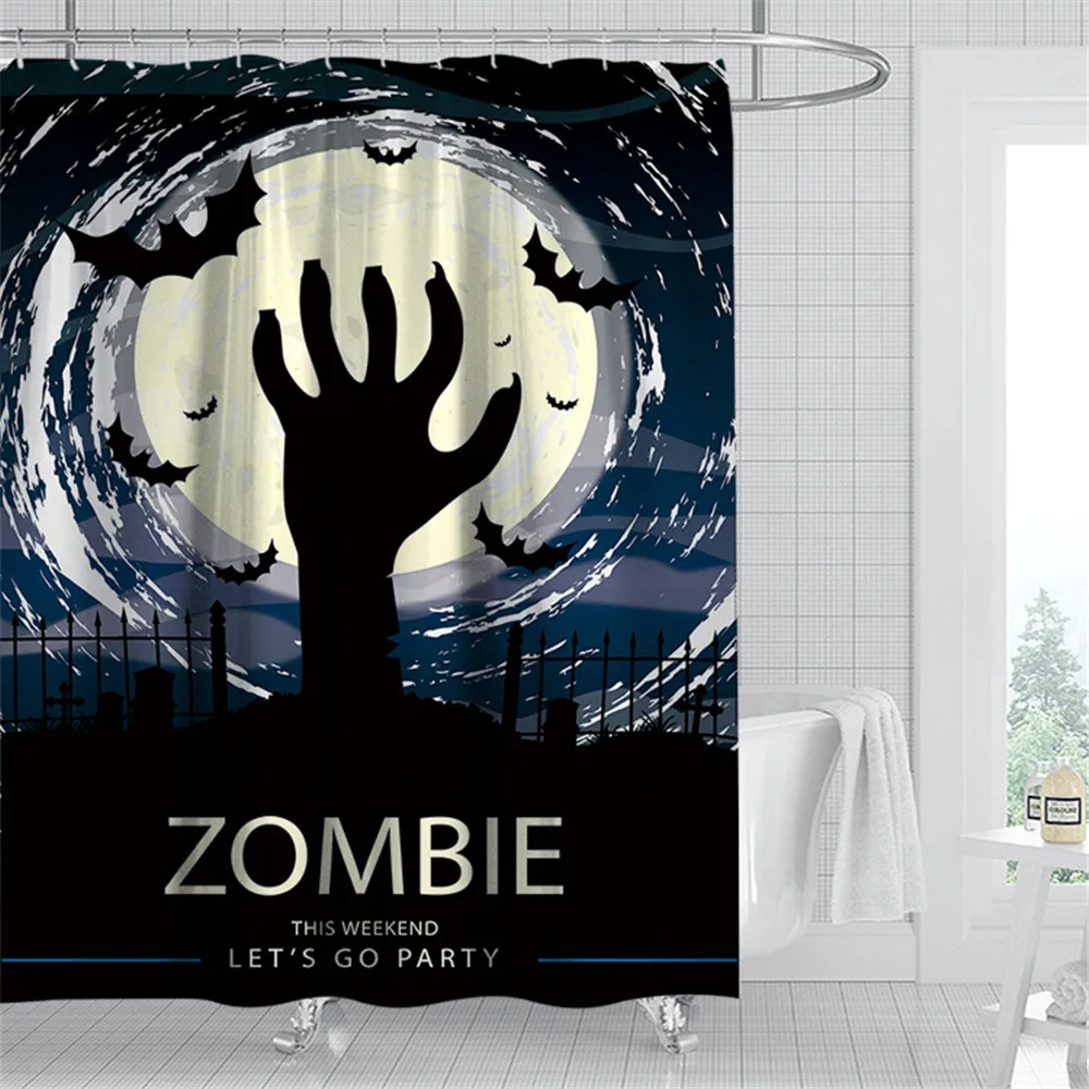 

Pumpkin Bathroom Curtains Set Halloween Shower Curtain Autumn Farmhouse Non-Slip Rugs Party Home Decor