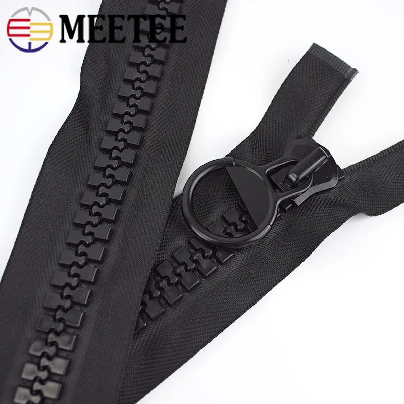 Meetee 1 шт. 60/75/100/150/200 см 20# экстра большие резиновые черная молния с открытым концом Авто замок застежка-молния DIY пуховик пальто швейная фурнитура