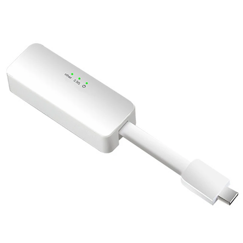 

Type-C RJ45 Gigabit Ethernet Network Card 2.5G LAN Wired Network Adapter for PC Windows Mac OS RTL8156B