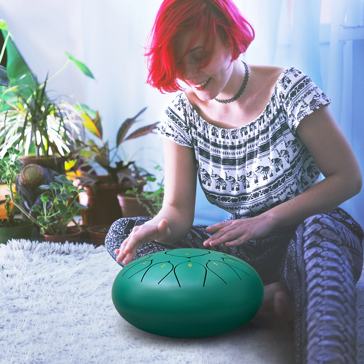 12 дюймовый 13-тоновый стальной барабан для язычка ударный мини ручной с барабаном