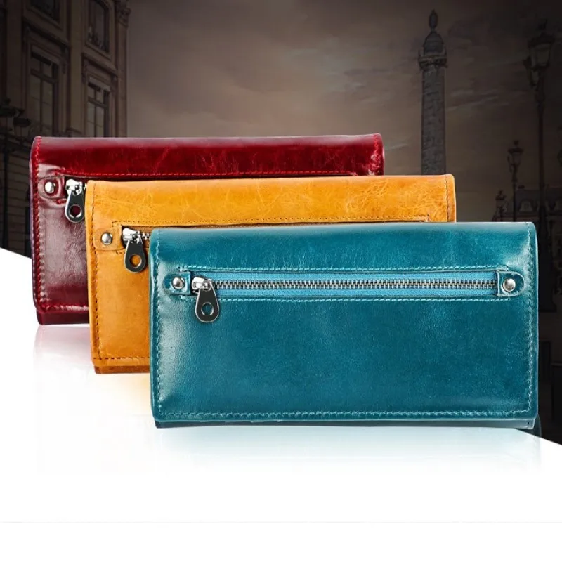 Long Clutch Wallets for Women Coin Purse Phone Pocket Genuine Leather Female Wallet Card Holder Money Bag Carteira