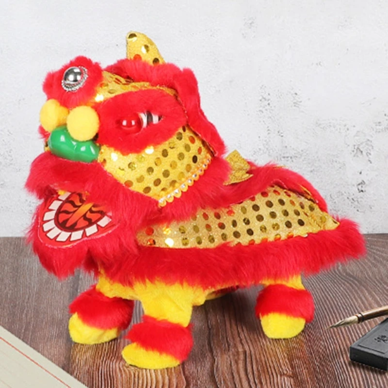

New Year Electric Lion Dance Robot Interactive Flashing Lucky Lion Toy Plush