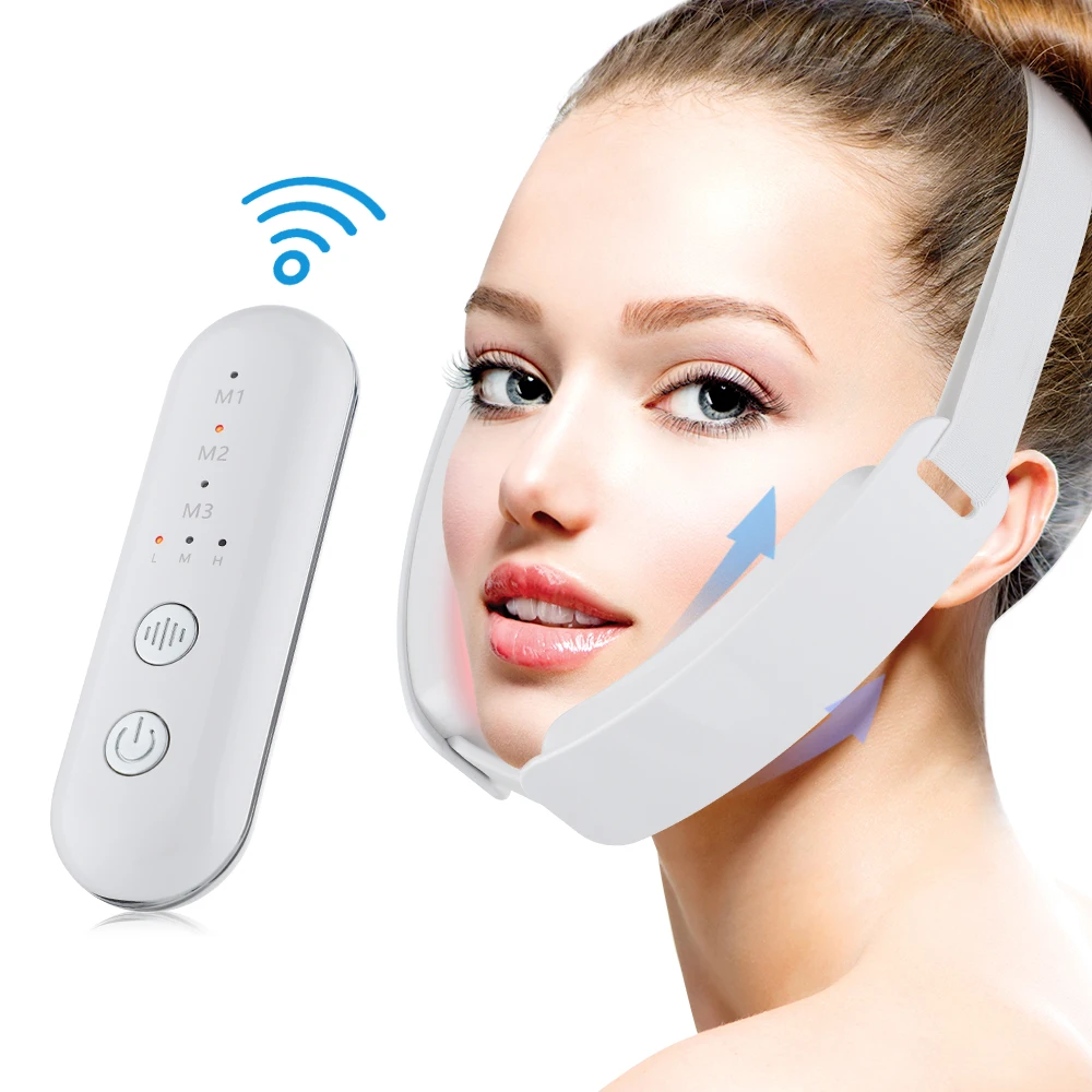 

Chin V-Line Up Face Lifting Device LED Photon Therapy Face Slimming Vibration Massager Cellulite Jaw Skin Care Tools Dropship