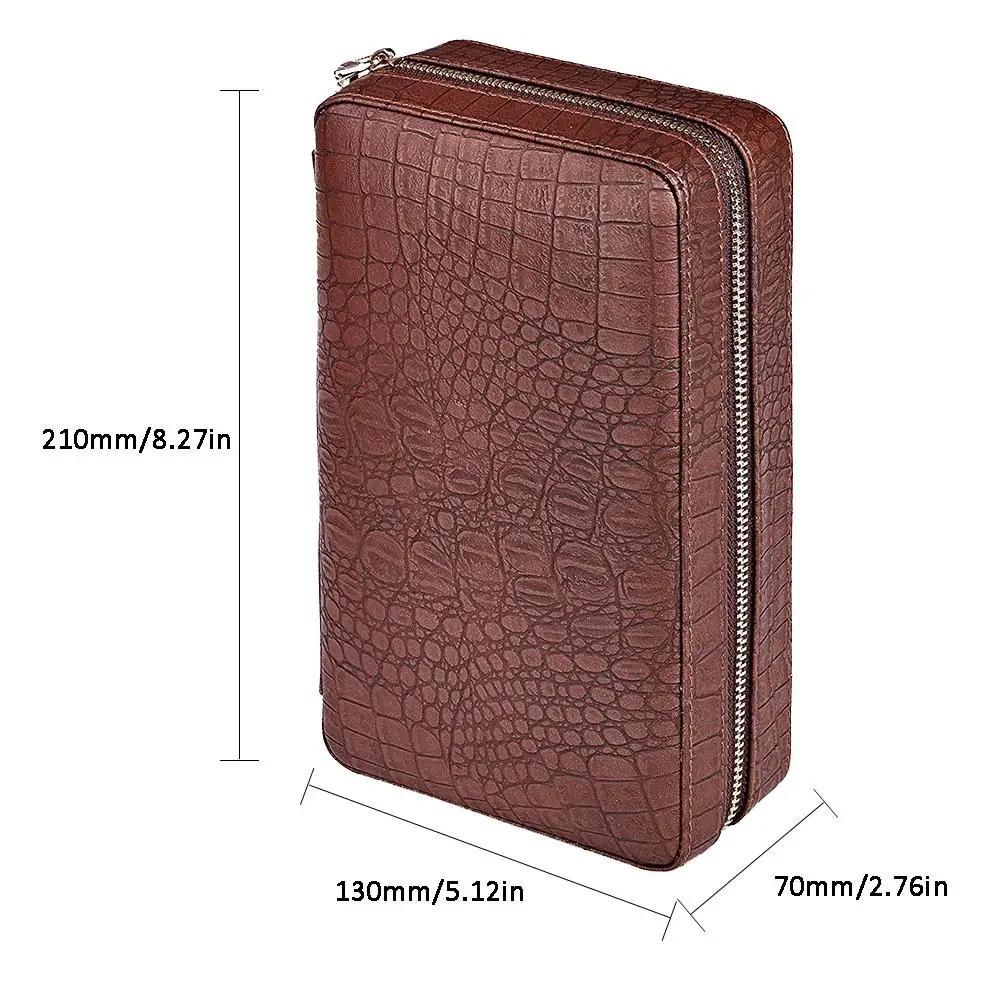

Newest Cigar Box Cigar Humidor Case Cedar Wood Portable Cigar Travel Leather Humidor Box Removable Cedar Tray #CW
