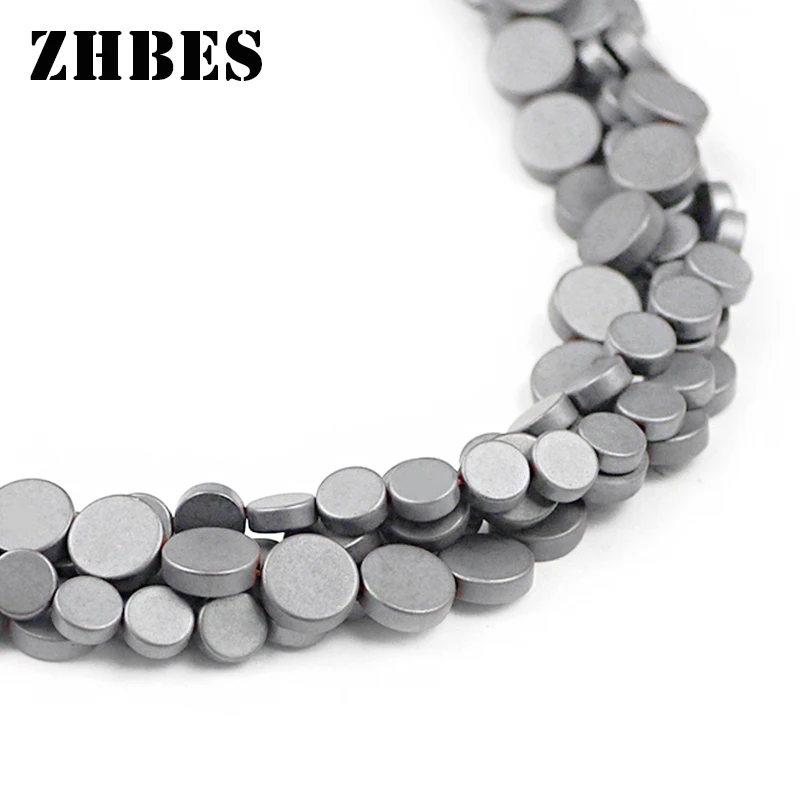 Матовые гематитовые монеты из натурального черного камня плоские круглые бусины