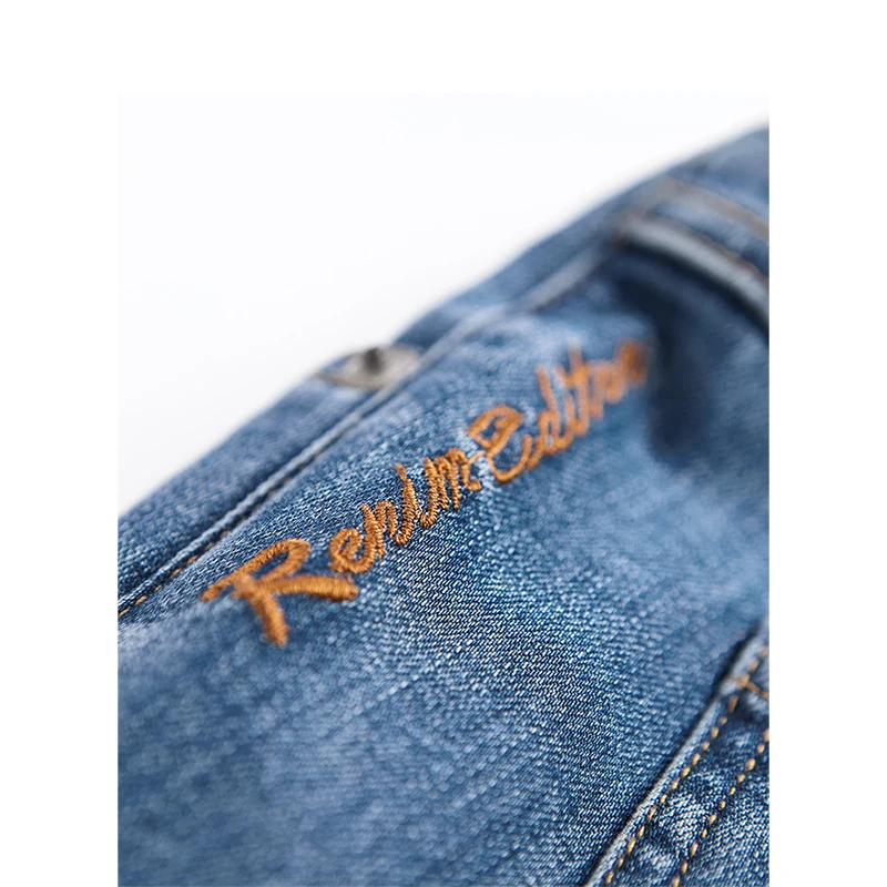 INMAN 2019 Зима Новое поступление вышивка Необычные тонкие женские длинные джинсы |