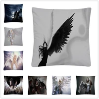 beautiful female angel character pattern soft short plush cushion cover pillow case for home sofa car decor pillowcase45x45cm