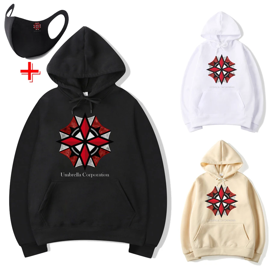 

2021 New unisex hoodie Print Hooded Sweatshirt Umbrella Corporation Harajuku Streetwear Long Sleeve sweatshirt man hoodies