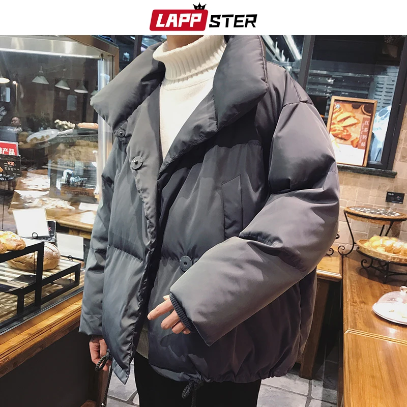 LAPPSTER, мужские цветные пальто, зимняя куртка,, мужские однотонные, стиль Харадзюку, Корейская парка, ветровка, пара, дутая куртка, толстая