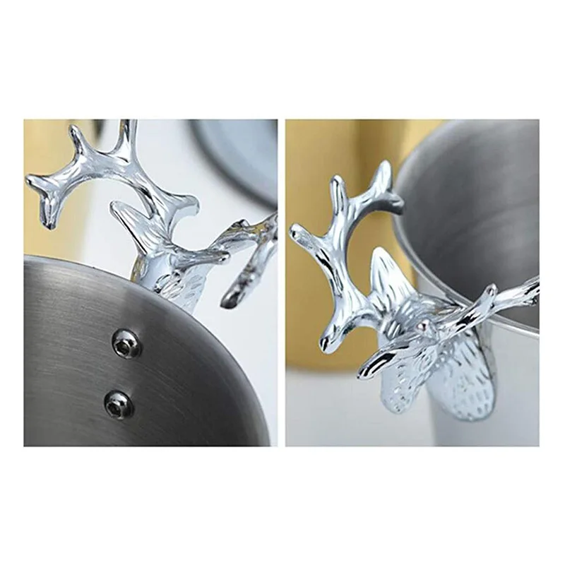 

Stainless Steel Deer Head Handle,Insulated Ice Bucket,for Paties &Bar