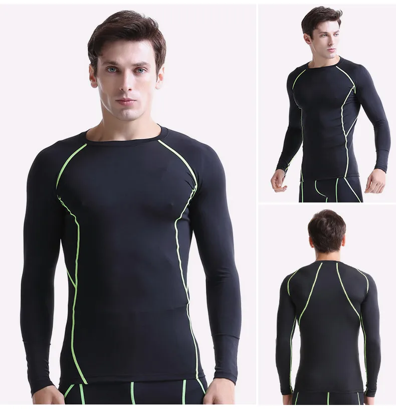 men's sports suits Quick-drying compression men sport training suit gym jogging running suit men's tight fitness workout clothes