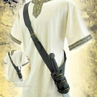 steampunk adjustable pirate dagger holster baldric leather sword holder medieval viking knight shoulder strap for larp cosplay