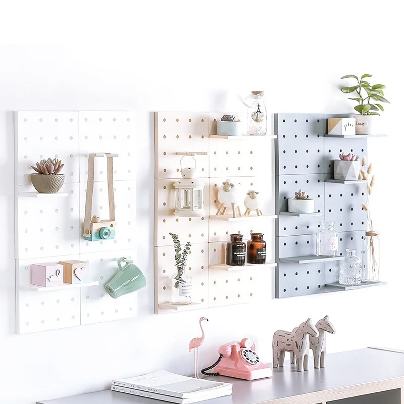 

Wall Hole Plate Shelves Multi-layer Hanging Hooks Storage Holders Rack Living Room Kitchen Bathroom Tools
