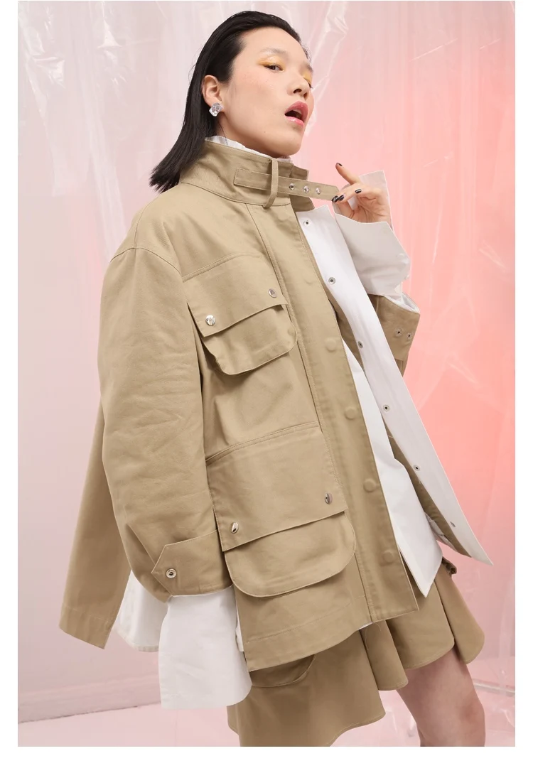 IRINAL06 FW коллекция негабаритных лоскутное стиль сафари женский плащ