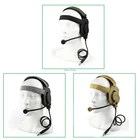 Ушная гарнитура Военная Тактическая страйкбольная винтовка Охота Пейнтбол гарнитура с PTT стрельба боевой Cs Wargame наушники