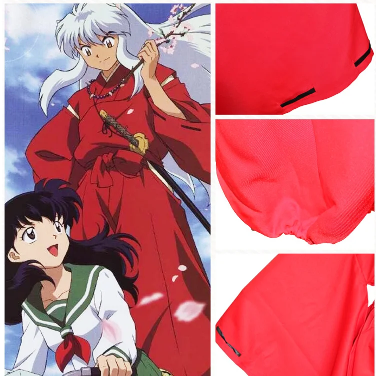 Японское кимоно в стиле аниме Inuyasha Косплей костюмы Красный мужской халат костюм