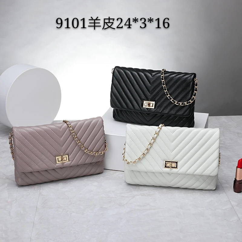 

free shipping 2020 the new style fashion simple nice genuine leather sheepskin women one shoulder bag crossbody bag 3 color 24cm