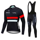 Осенний комплект одежды для велоспорта с длинным рукавом 2020 STRAVA дышащая велосипедная Одежда MTB Велоспорт Джерси Ropa Maillot Ciclismo