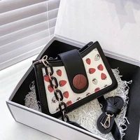pu leather purses and handbags for women 2021 designer luxury fashion girl female shopper sweet strawberry crossbody bag wallets