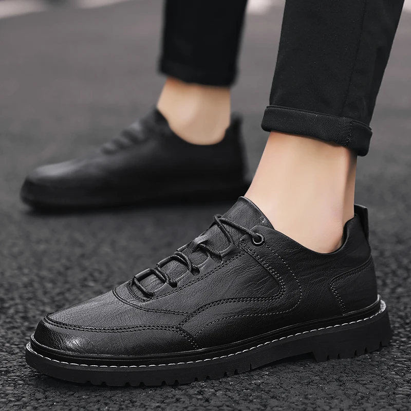 Обувь мужская повседневная обувь модные мужские кожаные удобные дышащие уличные