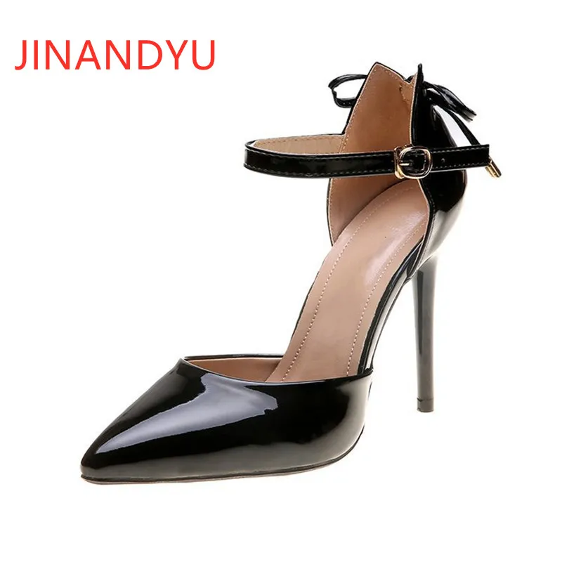 

Pointed Toe Patent Leather Stiletto Party Shoes for Women High Heels Classic Pumps Women Shoes Pink Black High Heels Sexy Bow