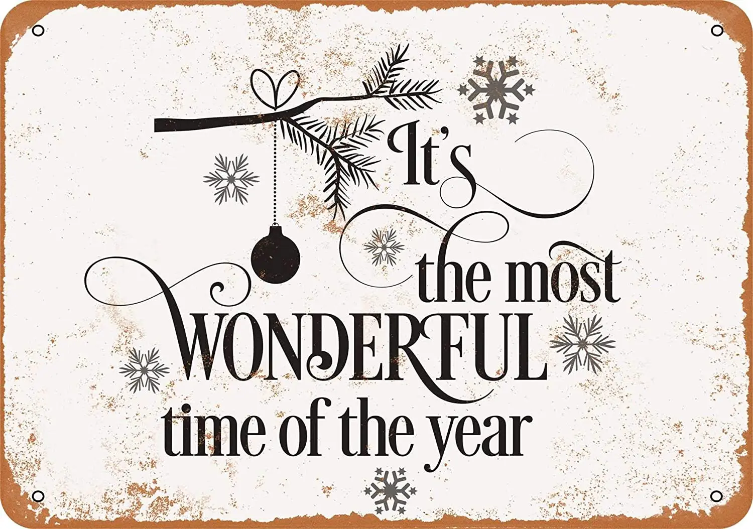 

WallColor 8*12 Metal Sign It's The Most Wonderful Time of The Year Vintage Look