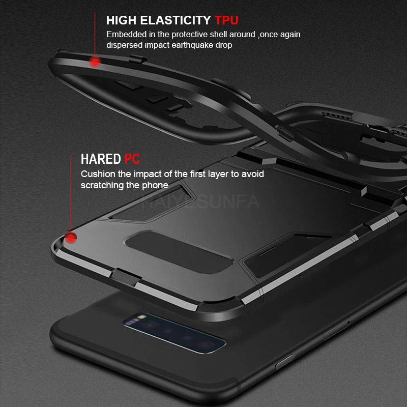 Luxury Armor Silicone Phone Case For Samsung Galaxy S10e S8 S9 Plus Magentic Ring Cuque Note 10 Pro 9 Shockproof Cover |