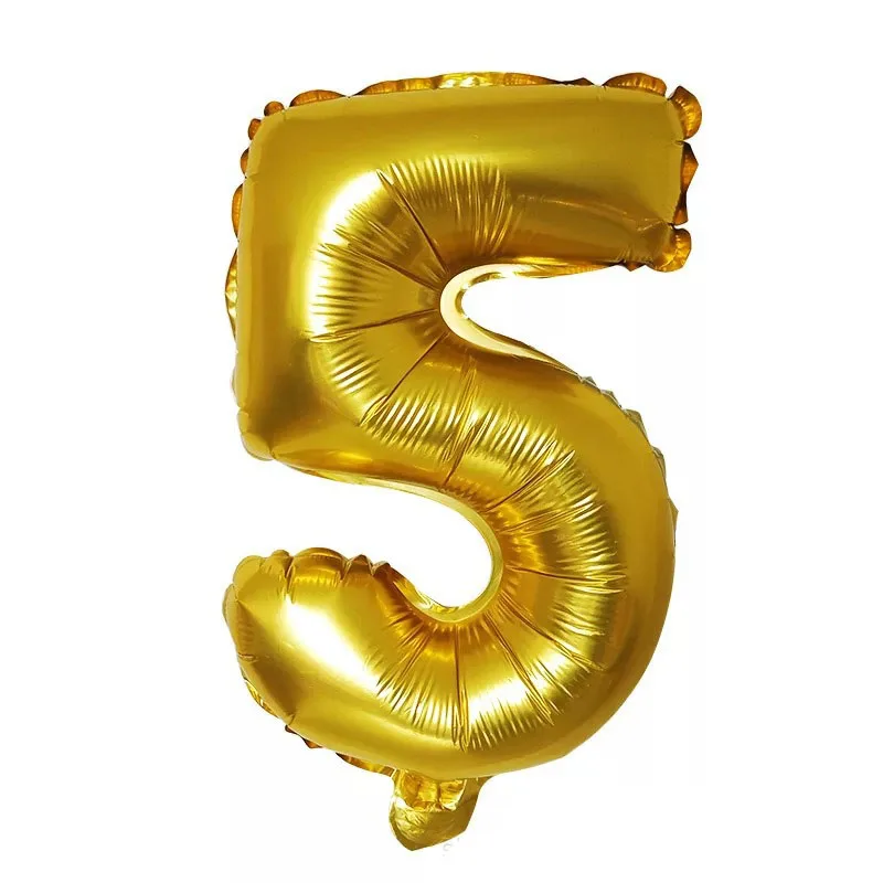 16-дюймовый цифровой алюминиевый воздушный шар золотой серебряный