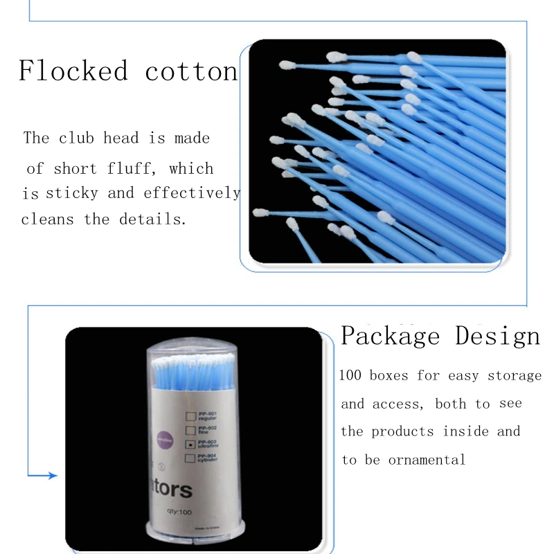 Набор микрокисточек одноразовые микрокисточки аппликаторы для ресниц