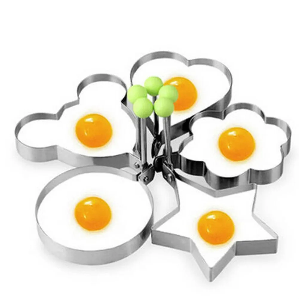 

5Pcs Fried Eggs Mold Stainless Steel Cake Baking Mold Star Flower Shaper Accessories Gadgets Utensils For Kitchen