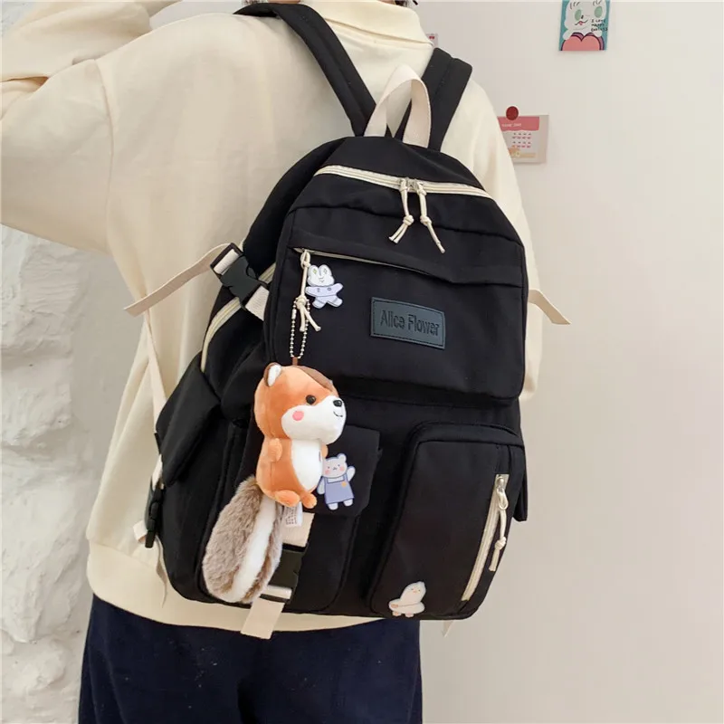 

2021 Girl Cute Student kawaii Backpack Corduroy College Ladies School Bag Female Fashion Backpack Women Harajuku Cool Book Bag