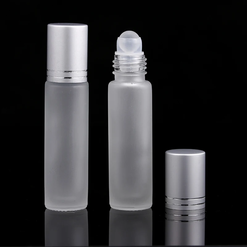 1pc10ml Thick Frosted Glass Roll On Essential Oil Refillable Empty Perfume Bottle 10cc Stainless Roller Ball Free Shipping | Красота и
