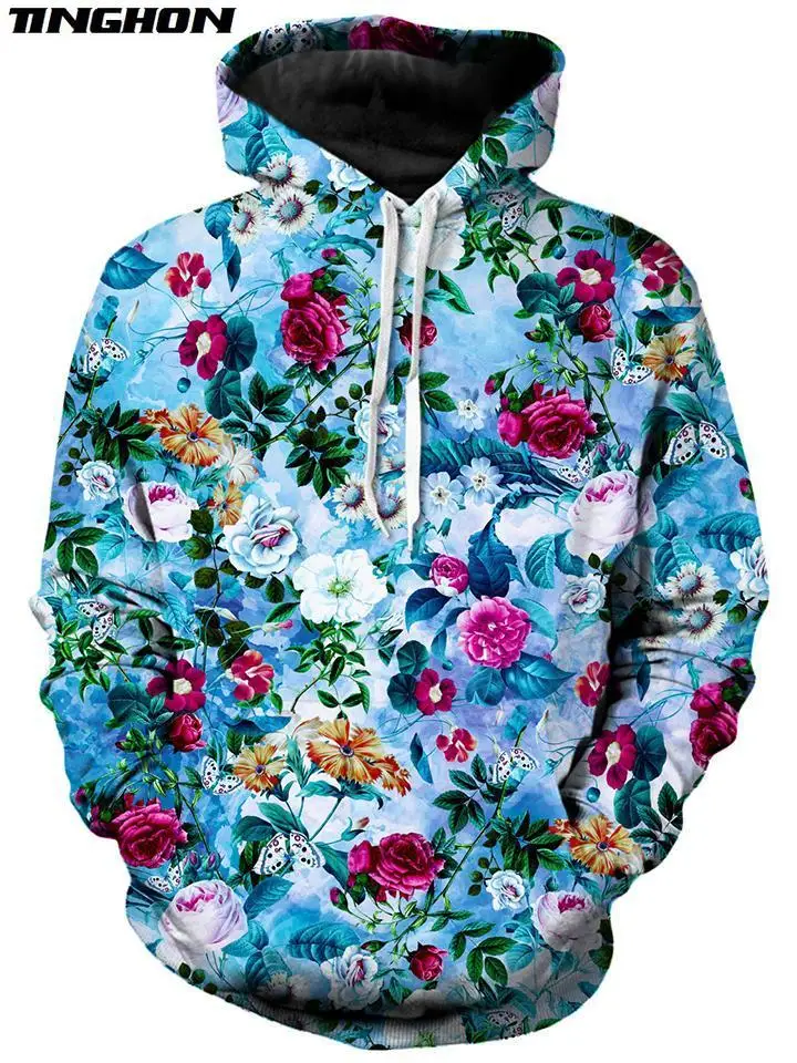 XS-7XL новые модные мужские толстовки в стиле ретро с рисунком роз/пионов/хризантем