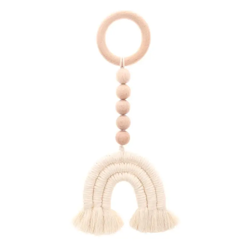 

Baby Wooden Teether Natural Wood Rattle Chewable Play Gym Stroller Toy Nursing Pendant Charms Teething Toys