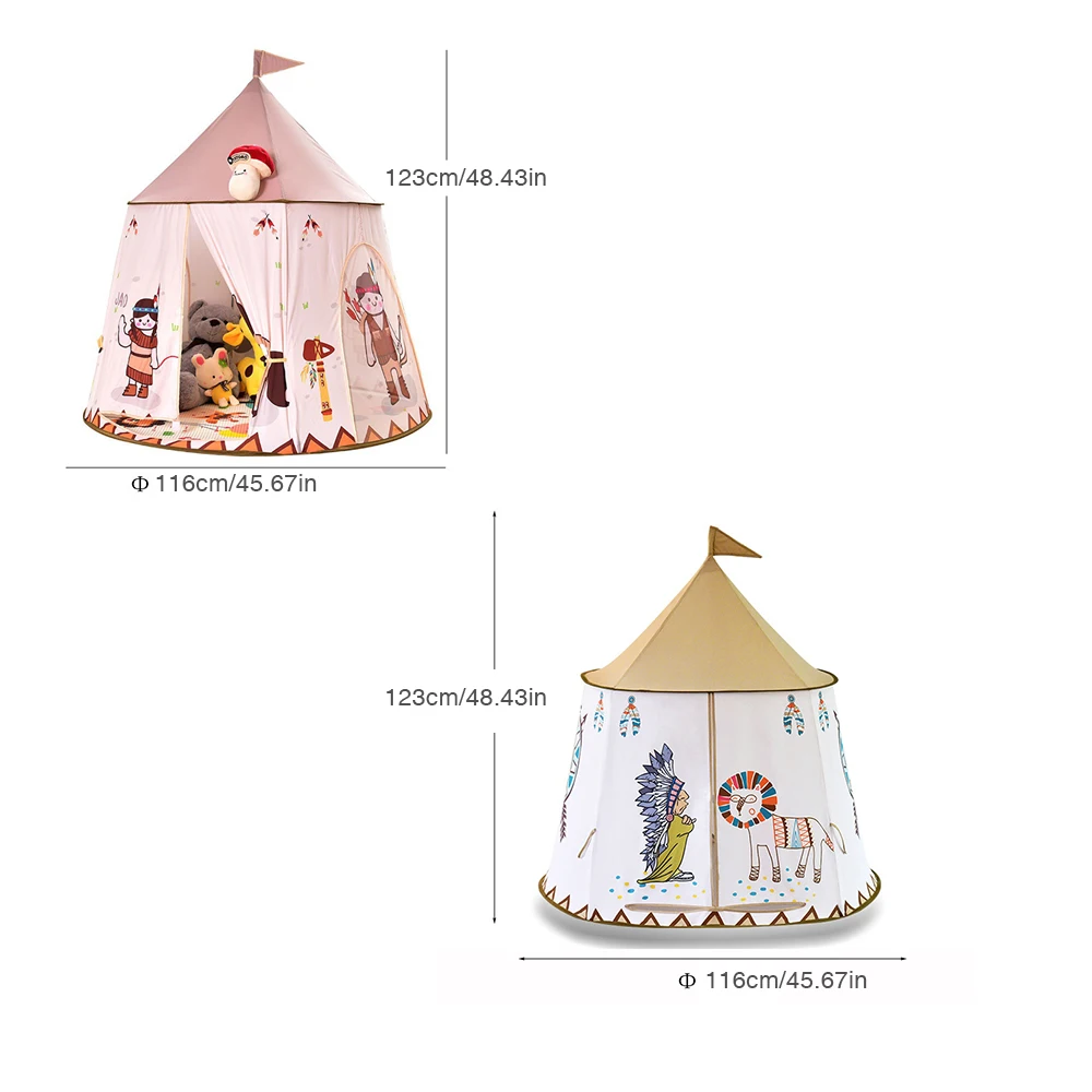 

123*116cm Kid Teepee Tent Portable Tipi House Princess Horse Castle Child Play Tent Toys Children'S Gift New Years Home Decor